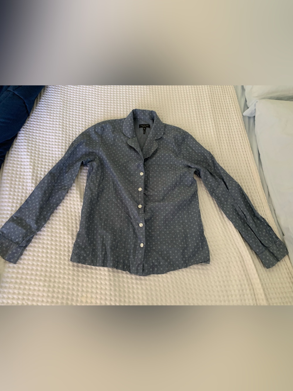 rag & bone Blue Printed Button-Front Women's Shirt Size Extra Small EUC